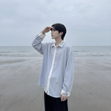 现货潮衬衫小众刺绣长袖衬衣新中式情侣外套DY877-P68，男装衬衫，星座1017