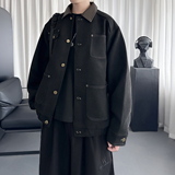 多口袋仿麂皮工装外套美式复古卡哈特翻领夹克H8077-P108，男装夹克，星座1017