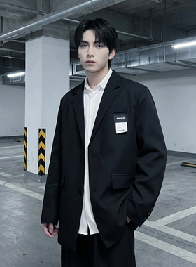 现货休闲西服男春秋宽松大码潮高级感痞帅外套西装 JK342-P98