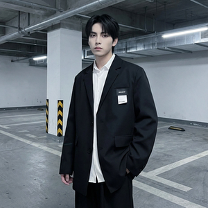 现货休闲西服男春秋宽松大码潮高级感痞帅外套西装 JK342-P98图片