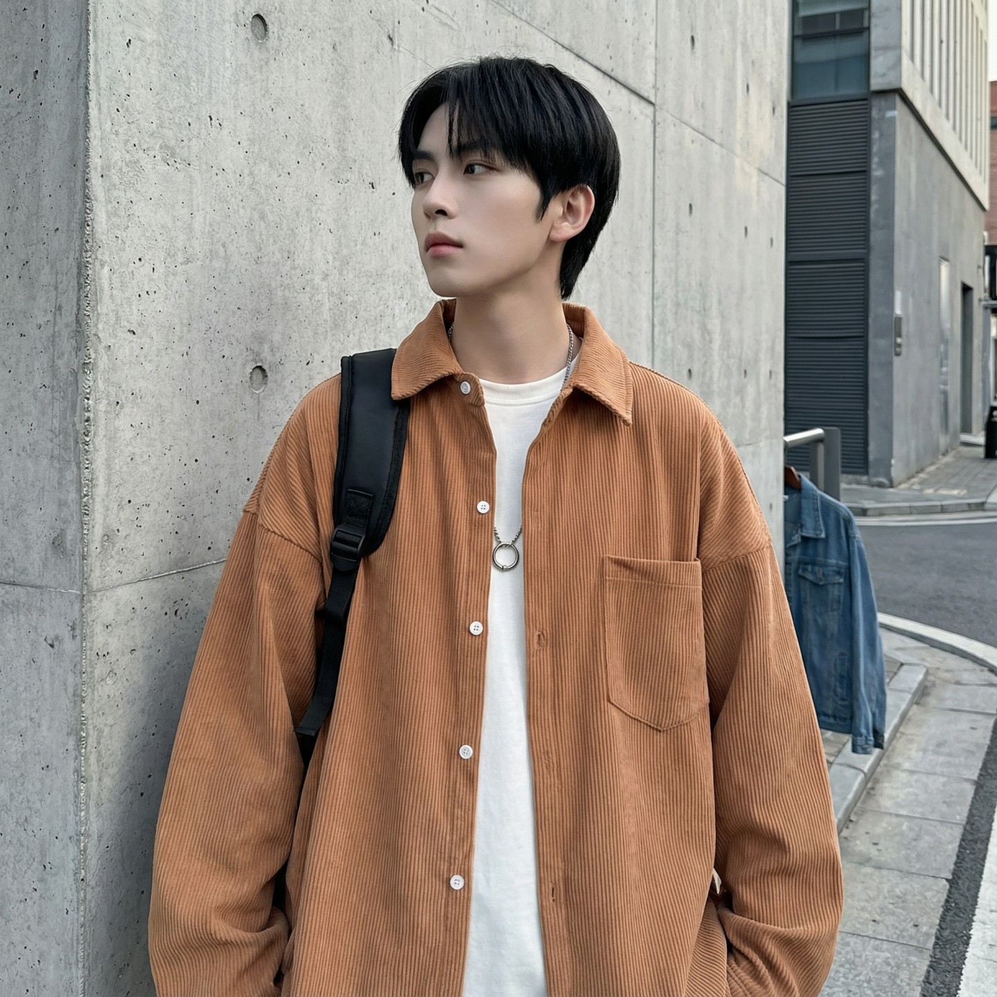 现货灯芯绒高级感长袖衬衫男休闲衬衣外套C963-P48，男装衬衫，星座1017