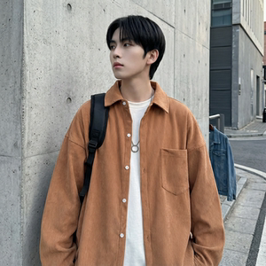 现货灯芯绒高级感长袖衬衫男休闲衬衣外套 C963-P48，男装衬衫，星座1017