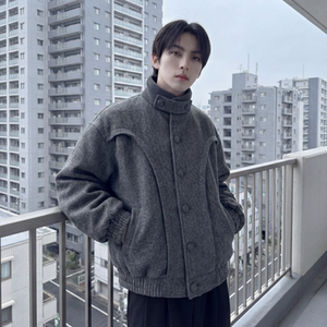 现货 美式复古加厚休闲外套韩版宽松立领短款外套 GK801-P118图片