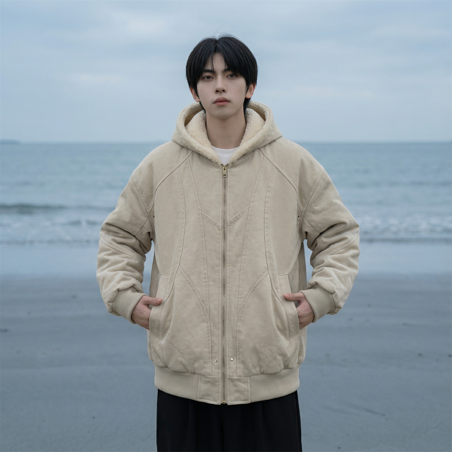 现货加绒加厚外套男潮重磅帆布水洗棉服夹克Y307-P138，男装夹克，星座1017