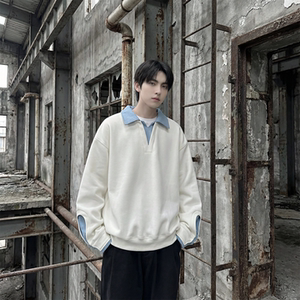 现货 春季新款翻领高级感衬衫领上衣长袖卫衣男装潮 WY212-P68图片