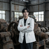 现货休闲西服男春秋宽松大码潮高级感痞帅外套西装JK342-P98，男装西服套装，星座1017