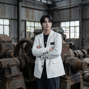现货休闲西服男春秋宽松大码潮高级感痞帅外套西装 JK342-P98图片