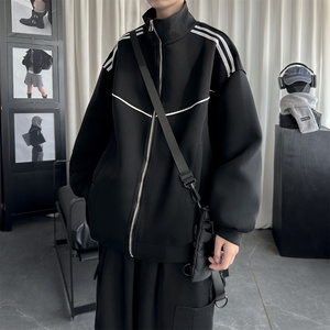 现货 2026日系拼接立领夹克春秋季潮牌宽松休闲运动外套 V226-P68，男装夹克，星座1017