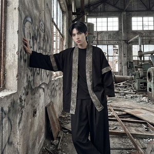 现货 春秋风蟒纹印花拼接男士道袍汉服 D3206-P78，男装民族服装，星座1017