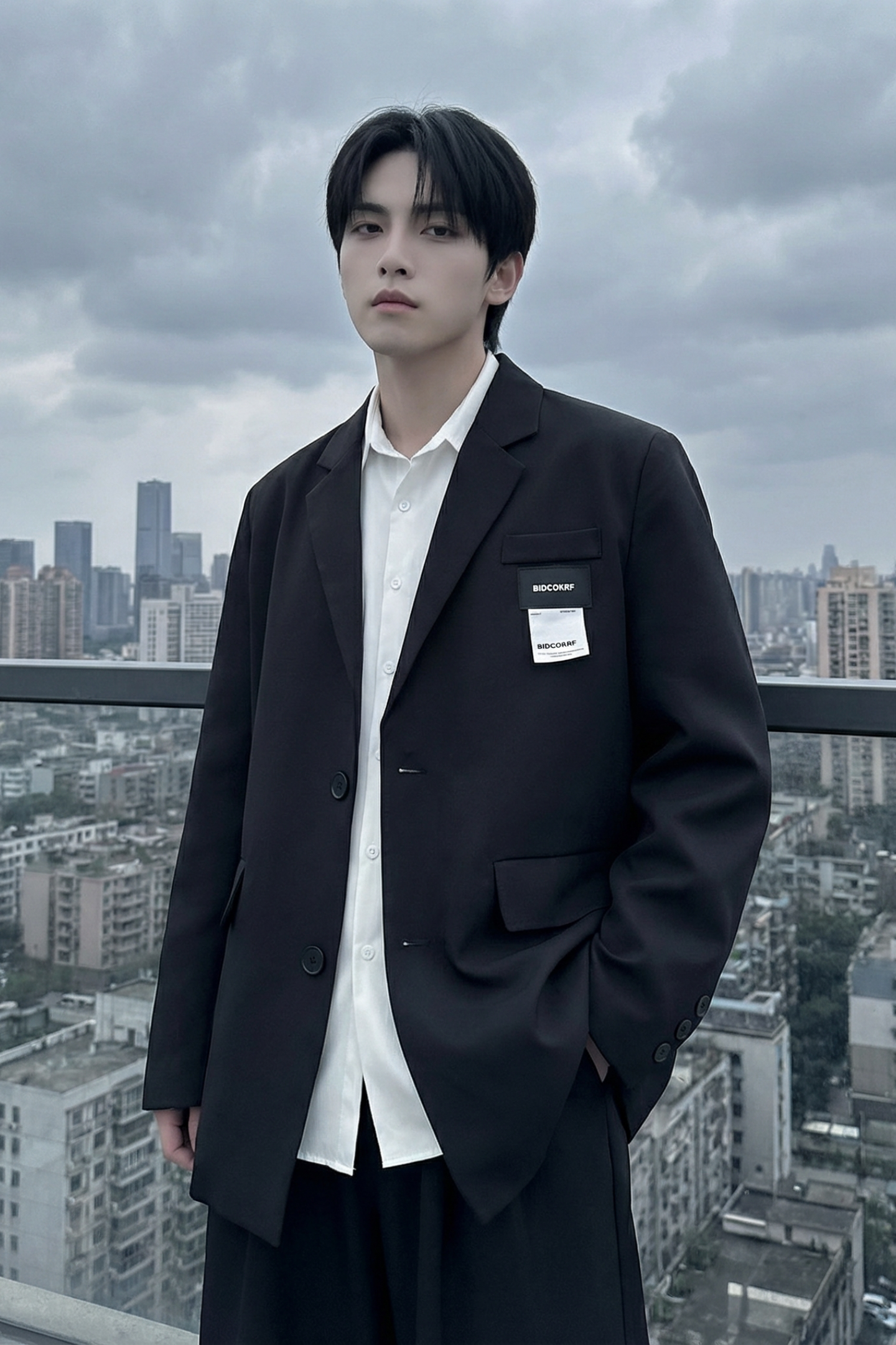 现货休闲西服男春秋宽松大码潮高级感痞帅外套西装JK342-P98,男装西服套装,星座1017
