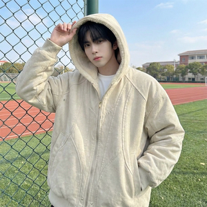 现货 加绒加厚外套男潮重磅帆布水洗棉服夹克  Y307-P138图片
