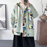 潮流涂鸦拼接夹克开衫连帽外套WD23-P75控96，男装夹克，星座1017