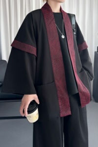 现货 春秋风蟒纹印花拼接男士道袍汉服 D3206-P78图片