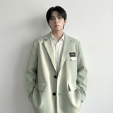 现货休闲西服男春秋宽松大码潮高级感痞帅外套西装JK342-P98，男装西服套装，星座1017