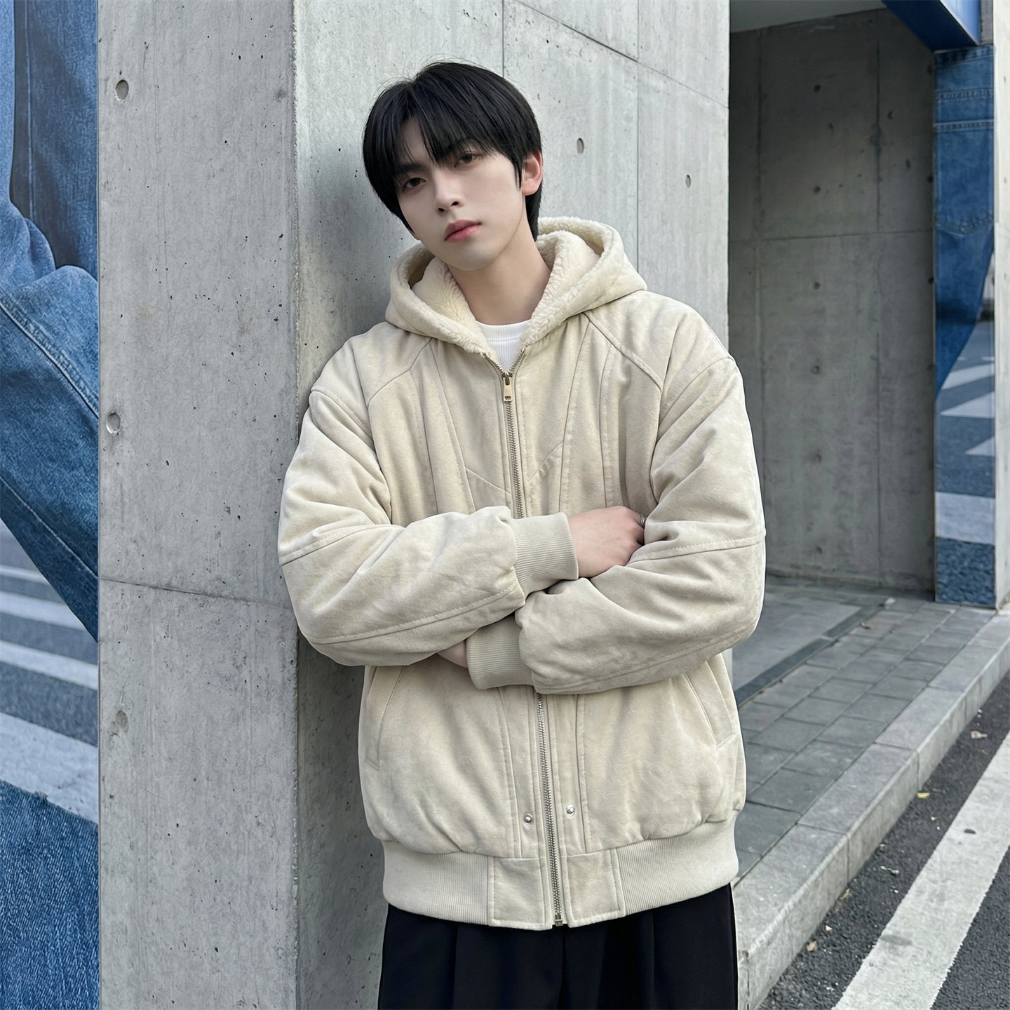 现货加绒加厚外套男潮重磅帆布水洗棉服夹克Y307-P138,男装夹克,星座1017