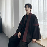 现货春秋风蟒纹印花拼接男士道袍汉服D3206-P78，男装民族服装，星座1017