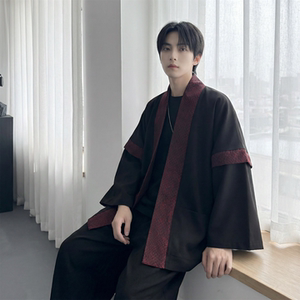现货 春秋风蟒纹印花拼接男士道袍汉服 D3206-P78图片
