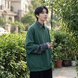 现货慵懒假两件衬衫领卫衣日系情侣碎花上衣A881-P65，男装衬衫，星座1017