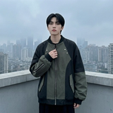 现货休闲百搭撞色拼接棒球服美式复古夹克JK830-P80，男装夹克，星座1017