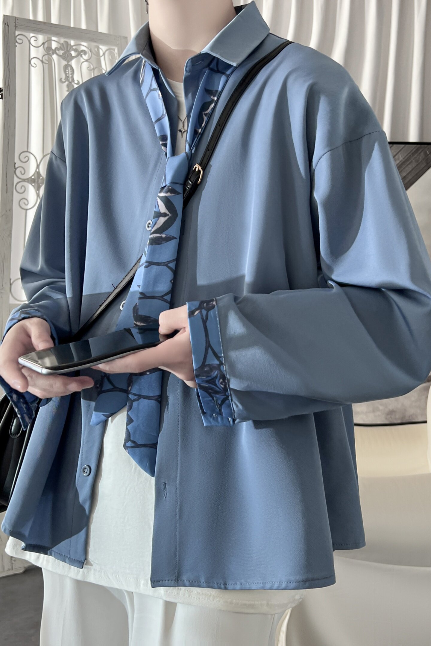 现货长袖衬衫男潮流帅气港风高级感情侣衬衣FC33-P55,男装衬衫,星座1017