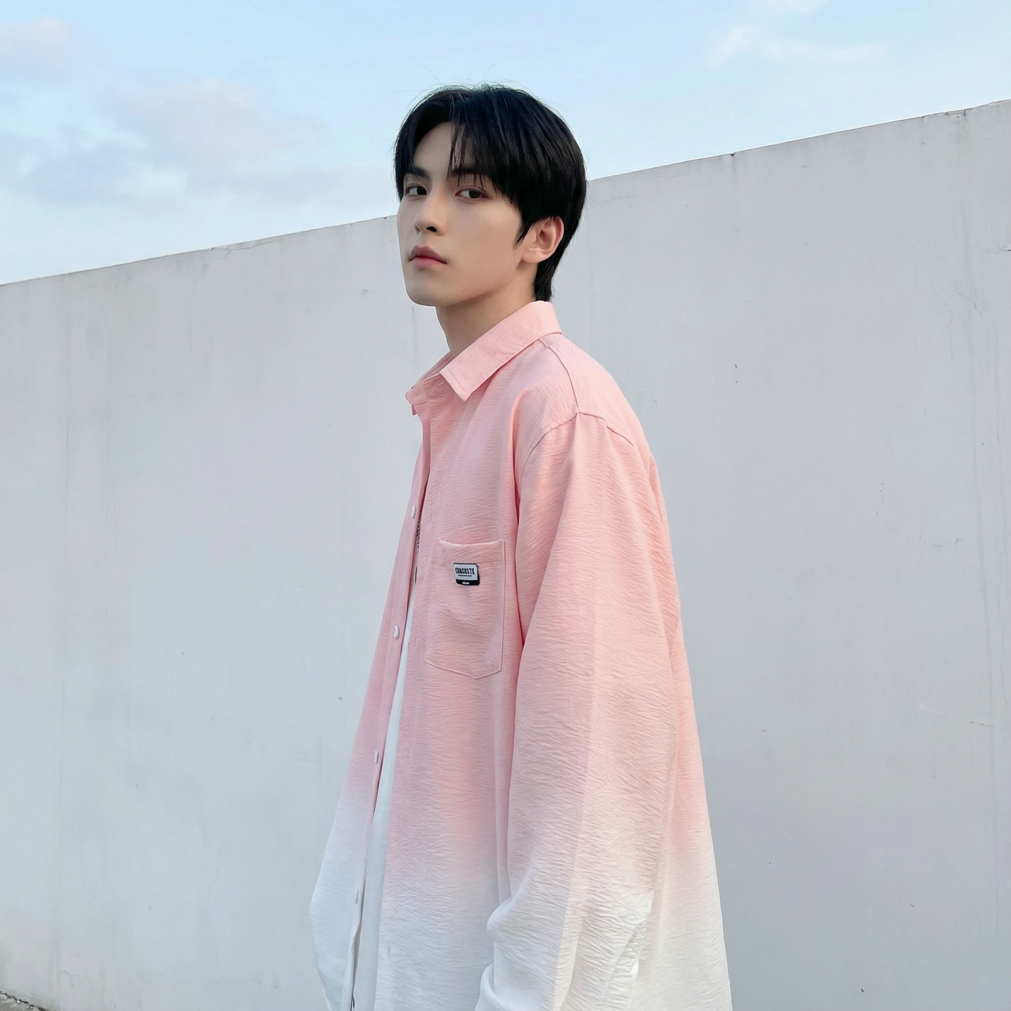 2026现货渐变长袖衬衫水洗褶皱宽松潮流休闲衬衣DS651-P58，男装衬衫，星座1017