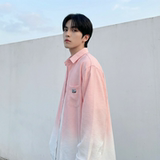 2026现货渐变长袖衬衫水洗褶皱宽松潮流休闲衬衣DS651-P58，男装衬衫，星座1017