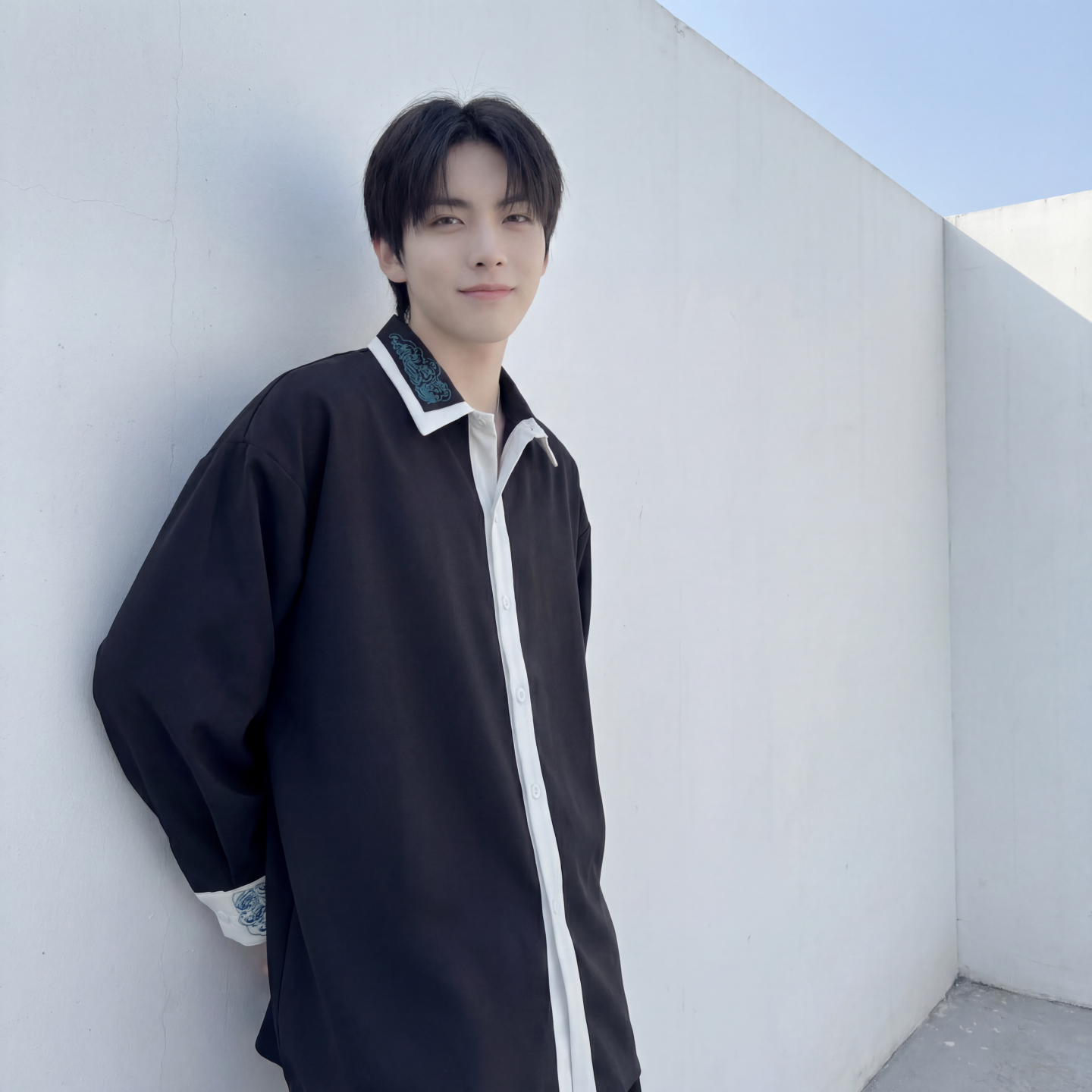 现货潮衬衫小众刺绣长袖衬衣新中式情侣外套DY877-P68，男装衬衫，星座1017