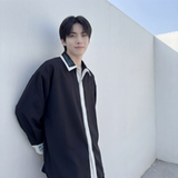 现货潮衬衫小众刺绣长袖衬衣新中式情侣外套DY877-P68，男装衬衫，星座1017