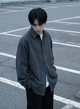 2026春季轻熟风男竖条纹长袖衬衫高级感外套 DS94-P68