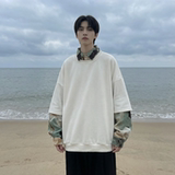 现货慵懒假两件衬衫领卫衣日系情侣碎花上衣A881-P65，男装衬衫，星座1017