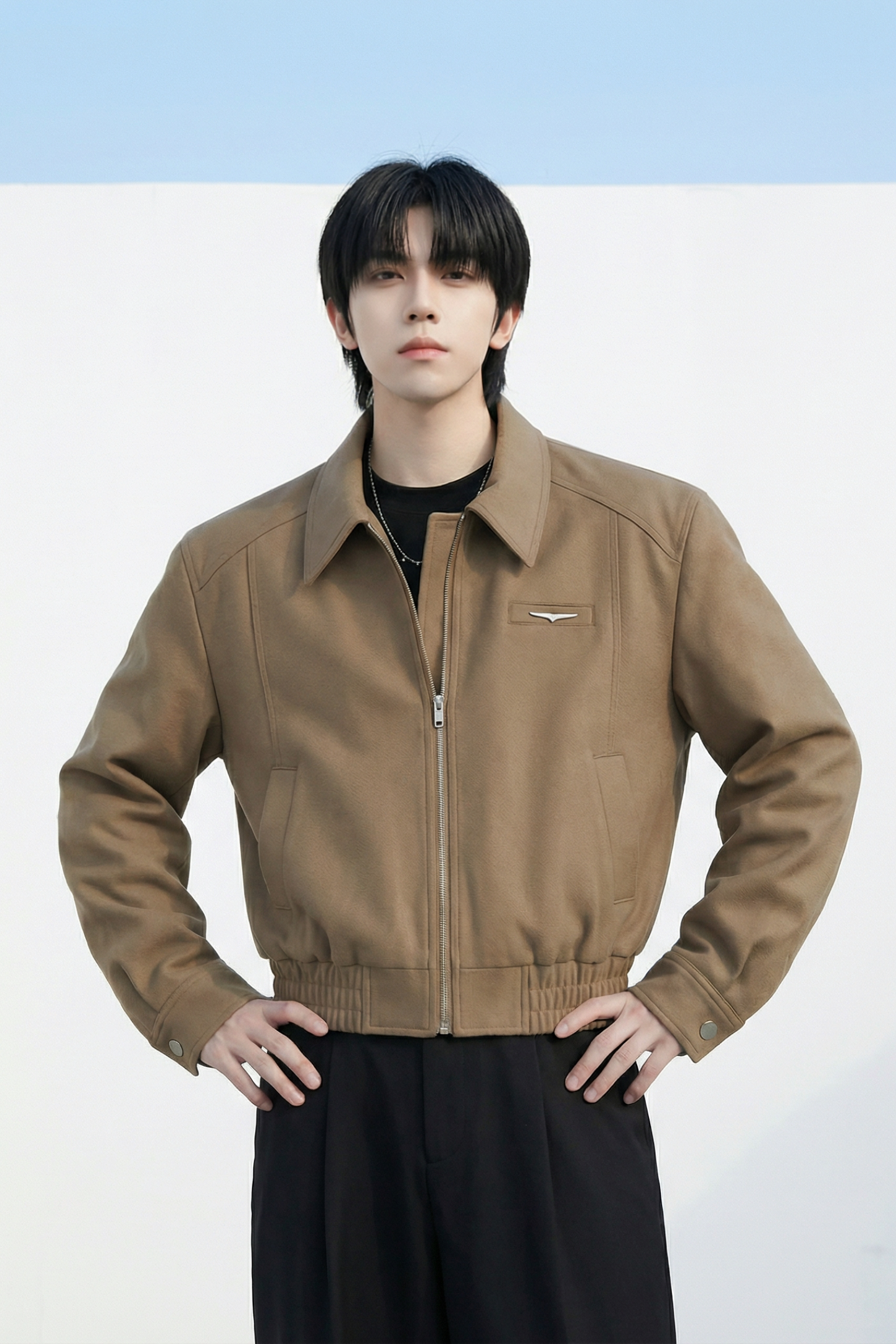 现货2025棒球领短款夹克高级感美式垫肩外套HJ7727-P90X149,男装夹克,星座1017