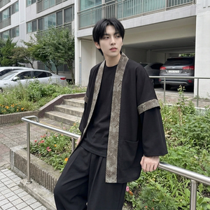 现货 春秋风蟒纹印花拼接男士道袍汉服 D3206-P78，男装民族服装，星座1017