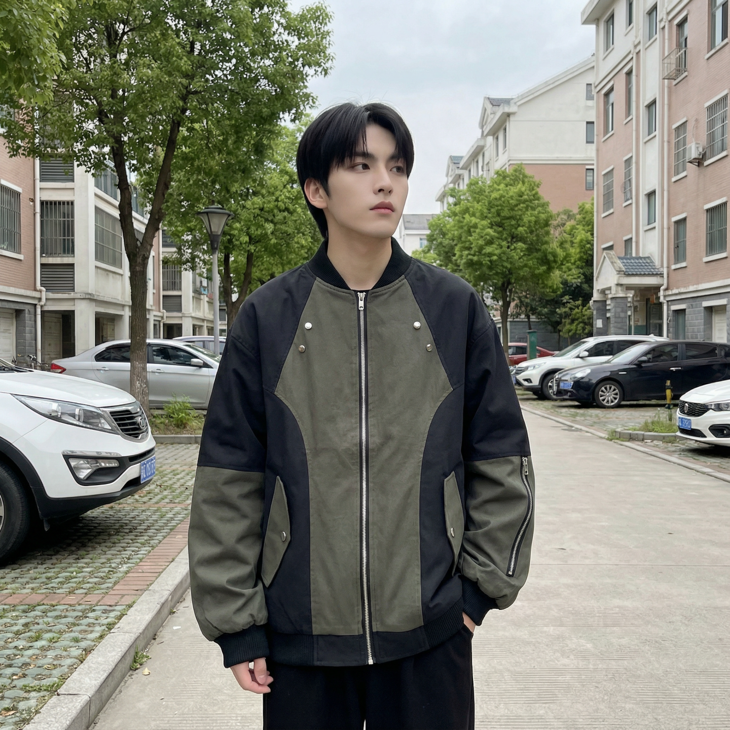 现货休闲百搭撞色拼接棒球服美式复古夹克JK830-P80，男装夹克，星座1017