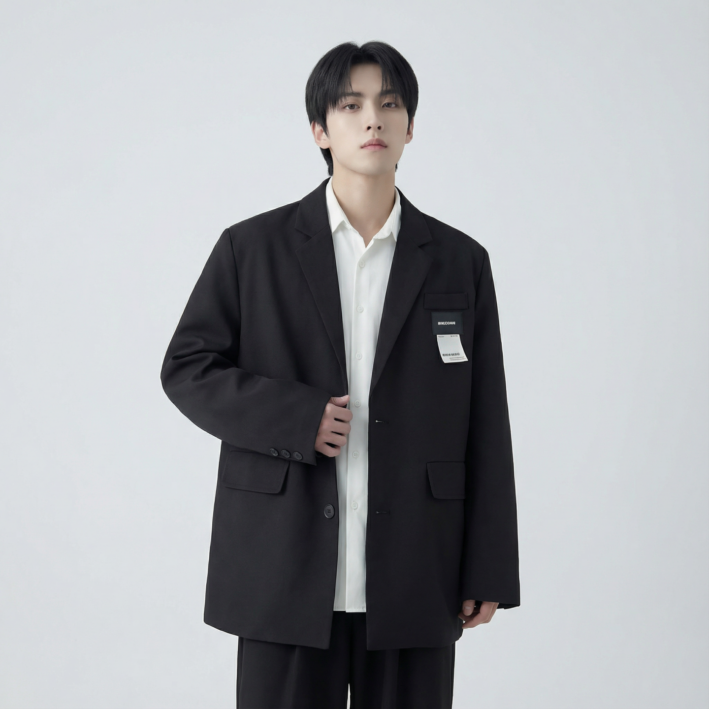 现货休闲西服男春秋宽松大码潮高级感痞帅外套西装JK342-P98，男装西服套装，星座1017