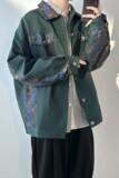 2023春季翻领夹克男外套港风拼接工装外套1017-JK36-P75，男装夹克，星座1017