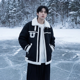 现货皮毛一体外套冬季校园宽松棉服潮男大码棉衣4725-P115，男装棉衣，星座1017