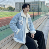 现货皮毛一体外套冬季校园宽松棉服潮男大码棉衣4725-P115，男装棉衣，星座1017
