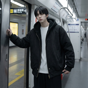 现货 加绒加厚外套男潮重磅帆布水洗棉服夹克 Y307-P138，男装夹克，星座1017