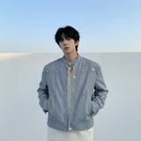 现货2026飞行夹克外套春秋薄款痞帅街头潮牌立领上衣DK568-P118，男装夹克，星座1017