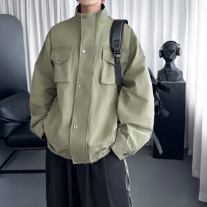 美式复古工装外套男女新款设计感立领夹 G3101-P118图片