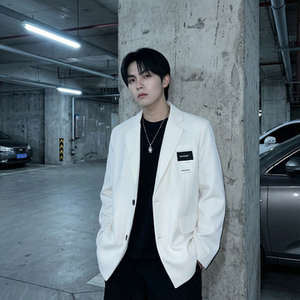 现货休闲西服男春秋宽松大码潮高级感痞帅外套西装 JK342-P98，男装西服套装，星座1017