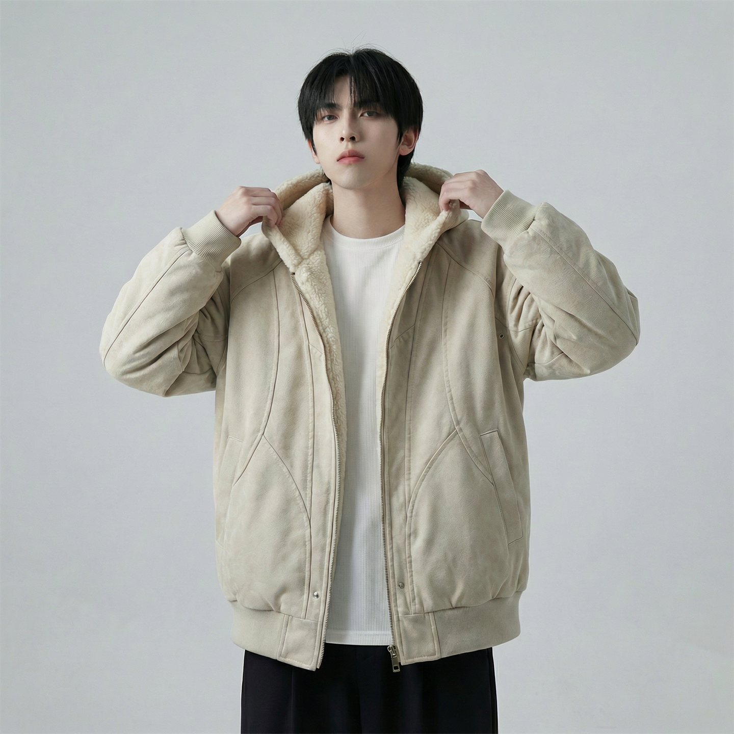 现货加绒加厚外套男潮重磅帆布水洗棉服夹克Y307-P138，男装夹克，星座1017