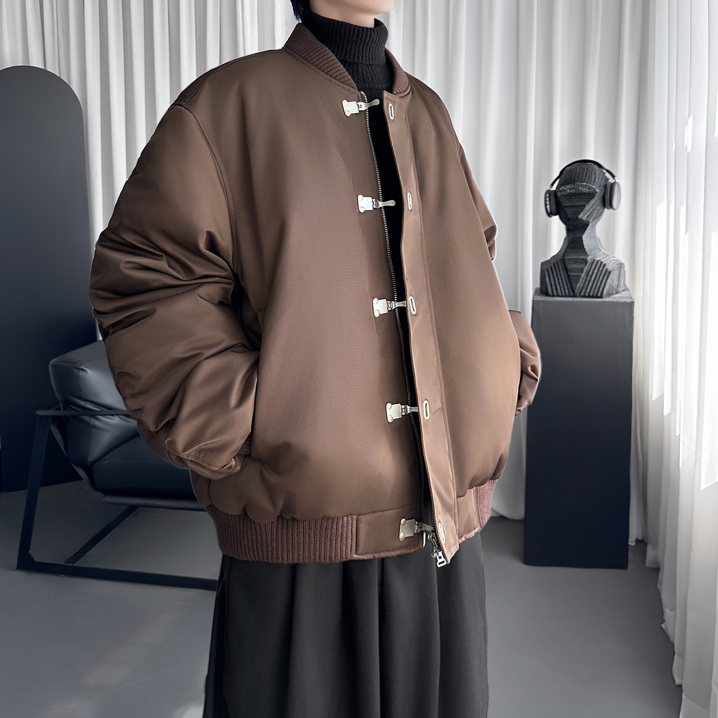 冬季搭扣压褶短阔棒球领棉服男宽松保暖夹克棉衣W1505-P138,男装夹克,星座1017 冬季搭扣压褶短阔棒球领棉服男宽松保暖夹克棉衣W1505-P138,男装夹克,星座1017