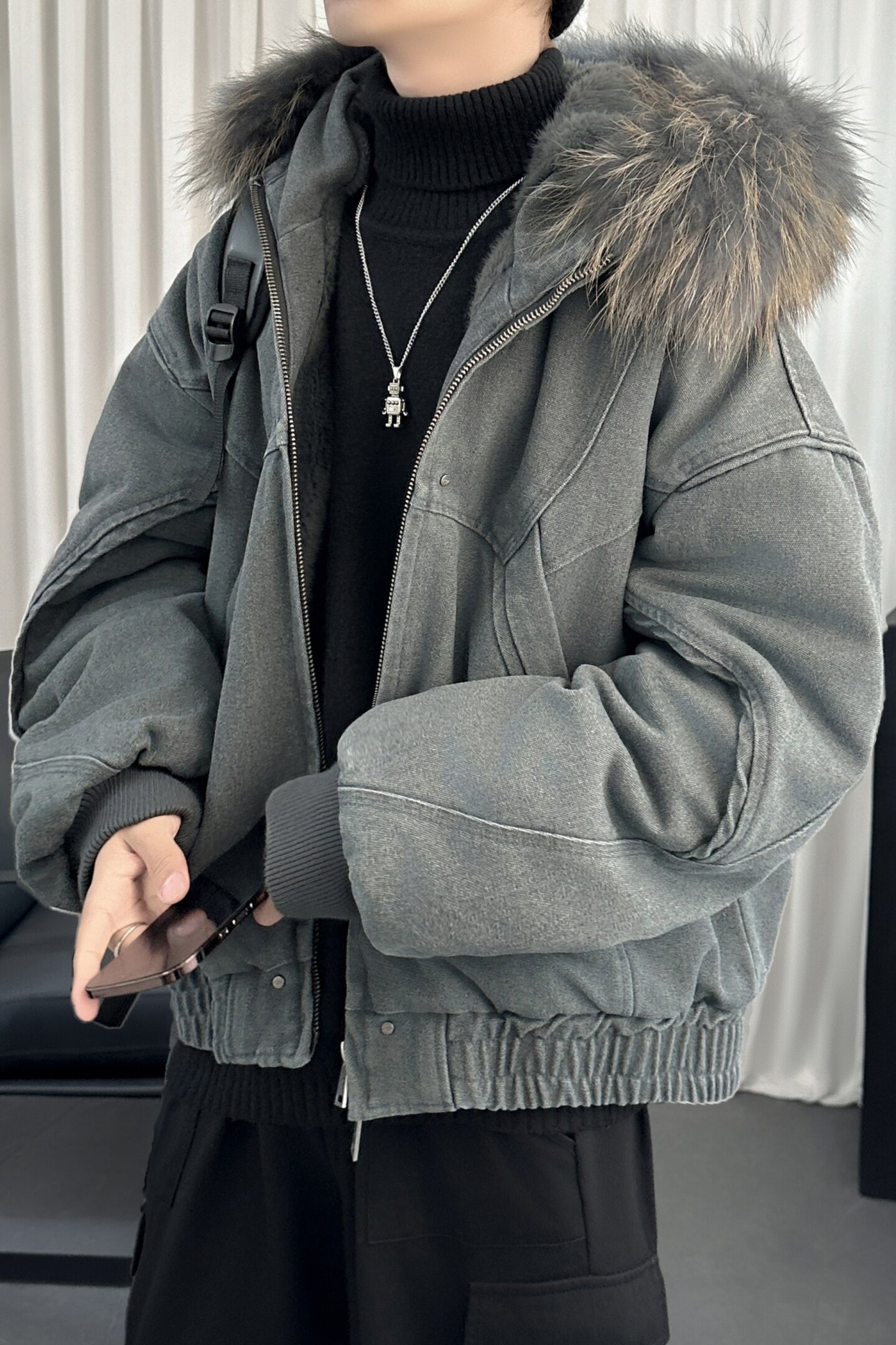 冬季座山雕加绒加厚外套重磅帆布水洗棉服情侣夹克M3957-P148,男装夹克,星座1017