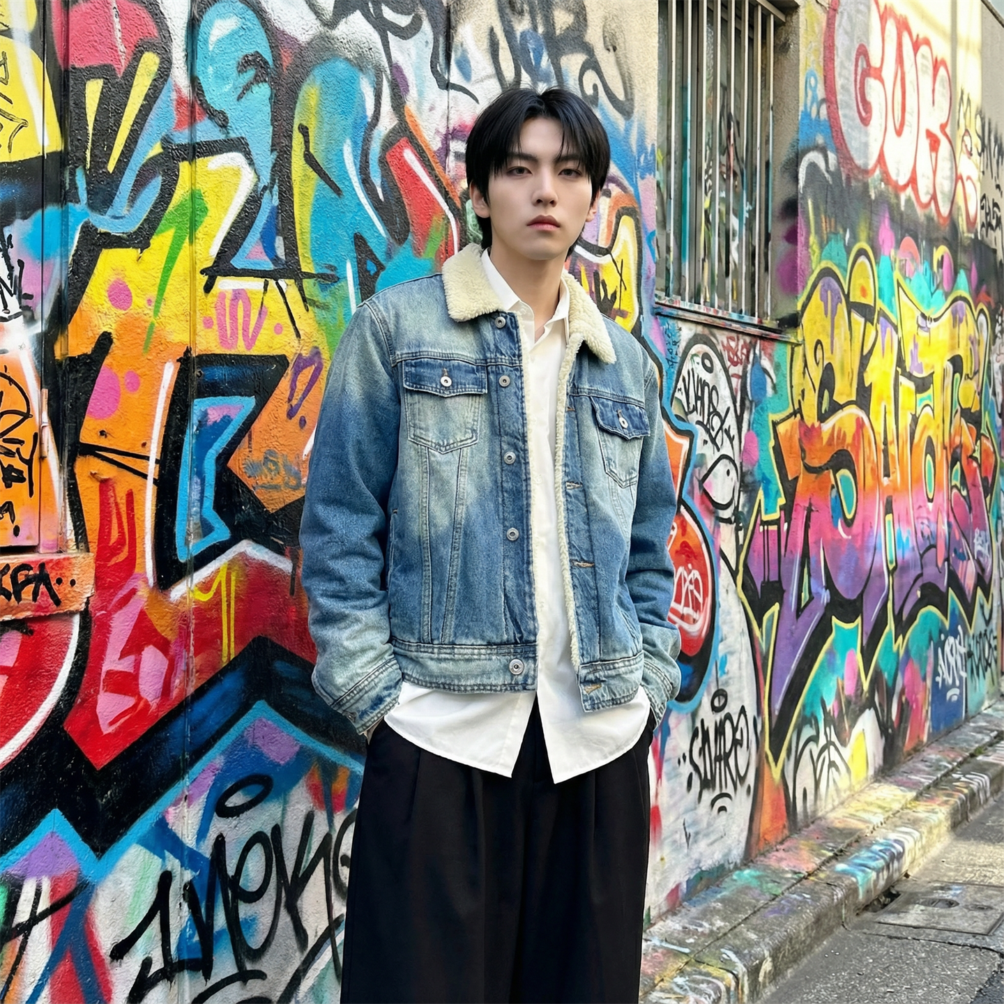 新款现货做旧羊羔绒牛仔外套保暖棉服夹克Q2053-P138，男装工装外套，星座1017