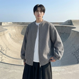 现货2026日系痞帅华夫格宽松休闲棒球立领夹克衫外套NK828-P89，男装夹克，星座1017