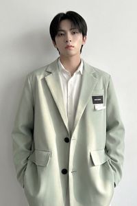 现货休闲西服男春秋宽松大码潮高级感痞帅外套西装 JK342-P98图片