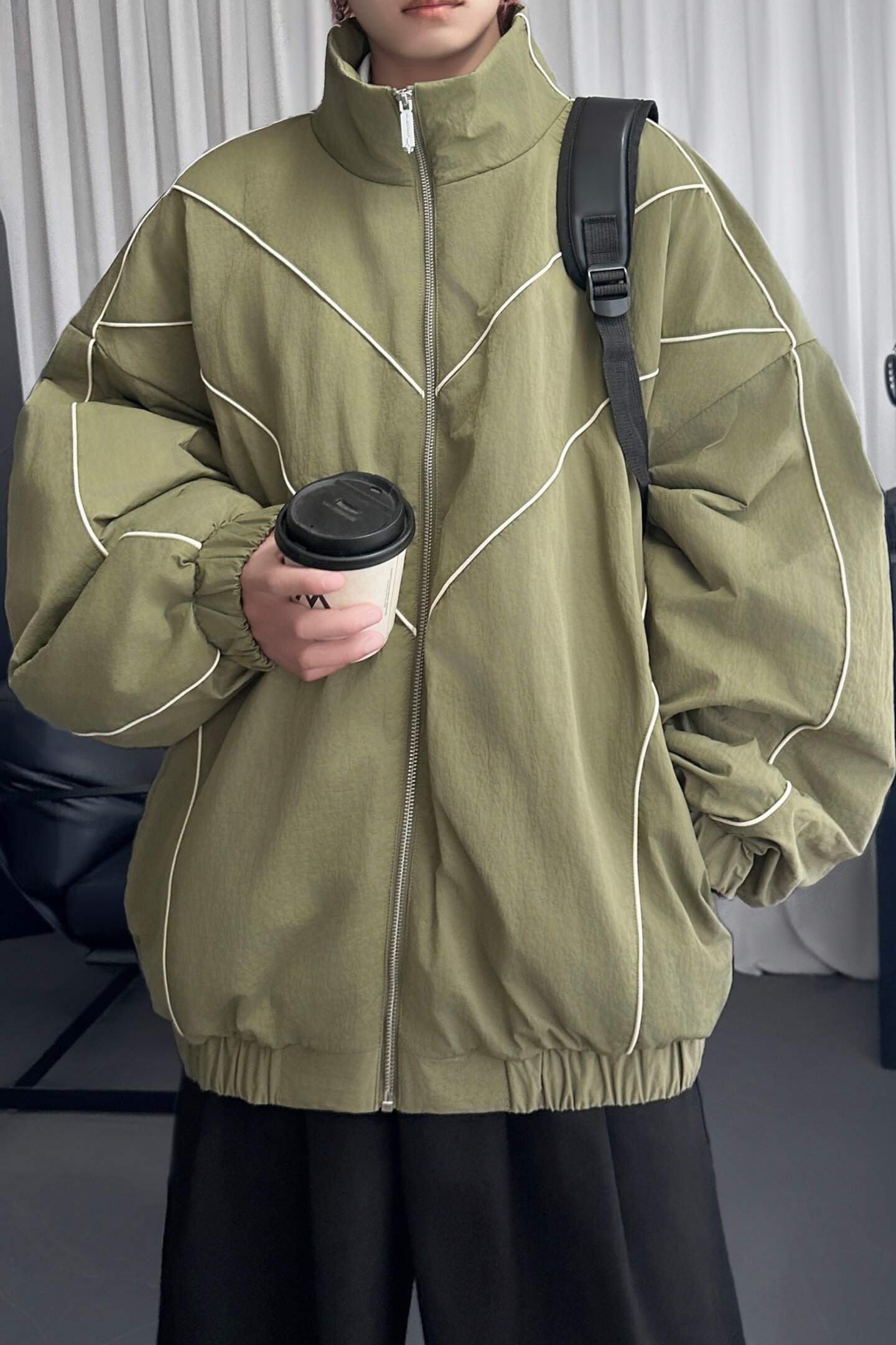 撞色防风棉服男款秋冬季新款潮牌休闲运动棉衣外套女Y1312-P128,男装棉衣,星座1017