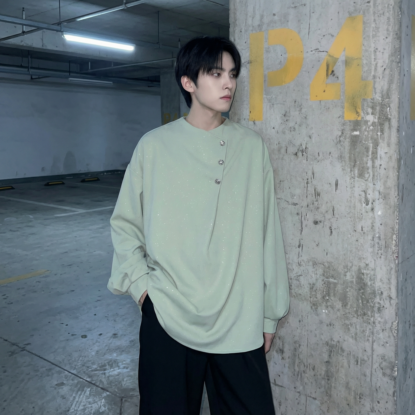 现货新中式痞帅衬衣高级感小香风衬衫微闪潮流痞帅衬衣A903-P68，男装衬衫，星座1017