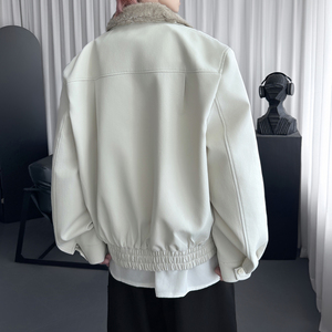 夹克男女同款可拆卸毛领多口袋收腰上衣外套 D6103-P128图片